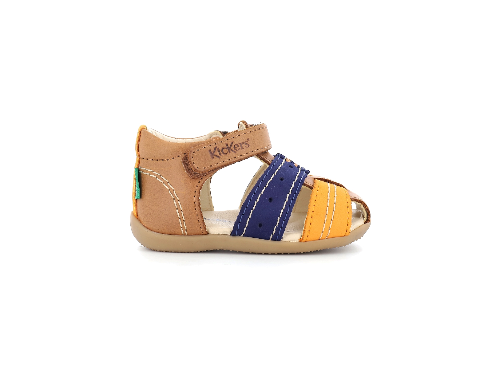 Kickers-BIGBAZAR 2 Cuir Marron-Orange