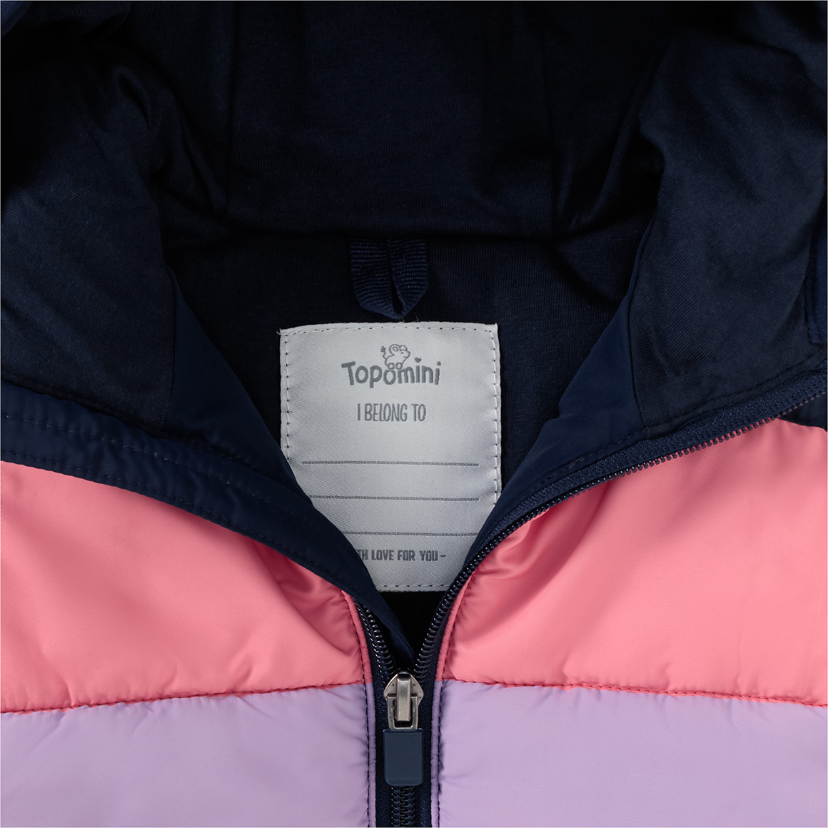 Topomini Baby Steppweste mit bunten Streifen dunkelblau / bunt