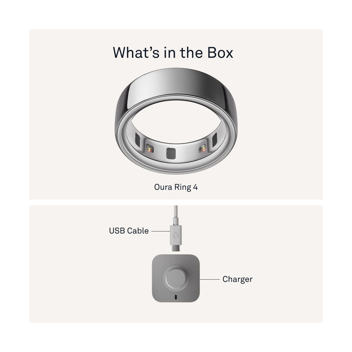 Oura-ring smarttring 4 størrelse 6 (Silver)
