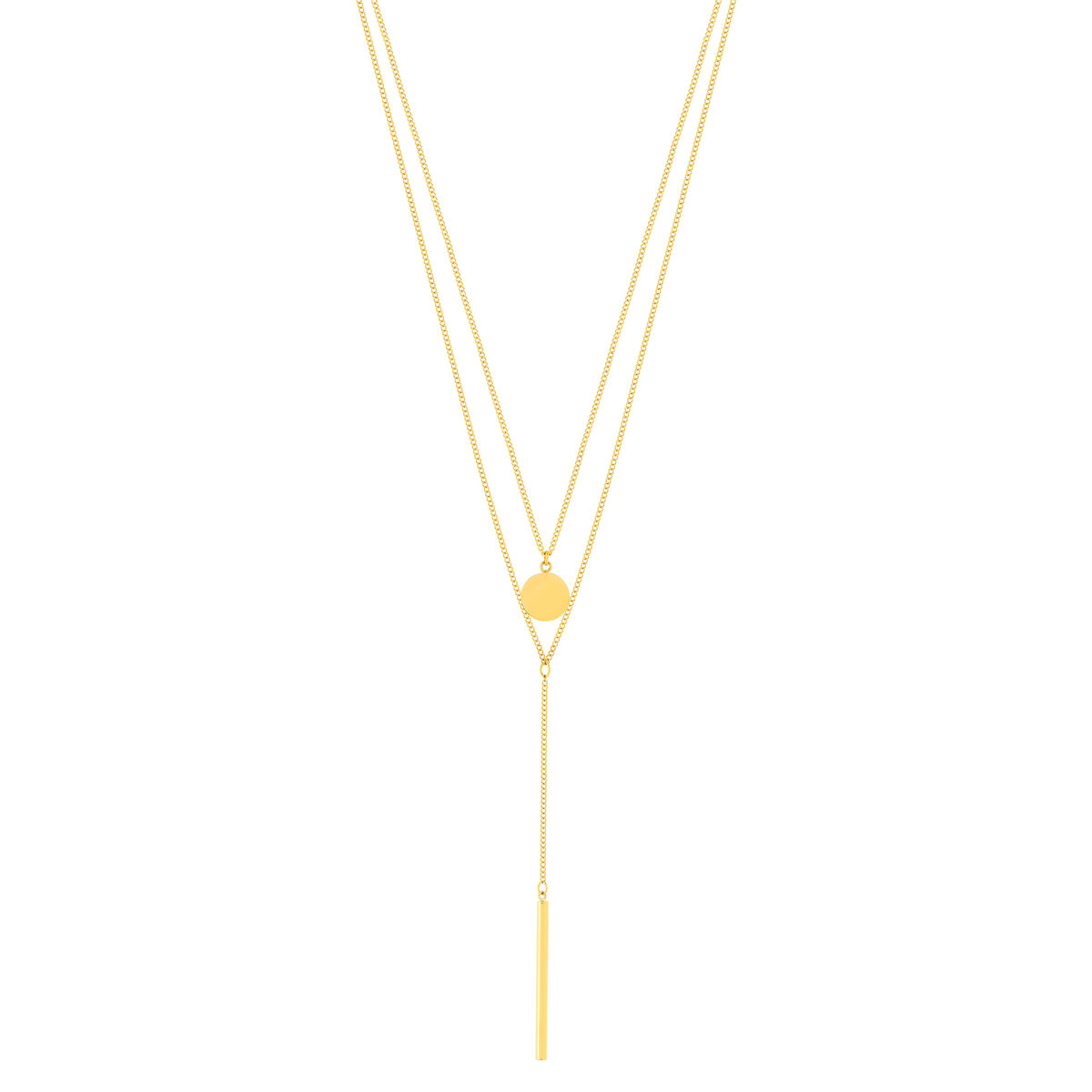 Collier multirang acier jaune 45 cm