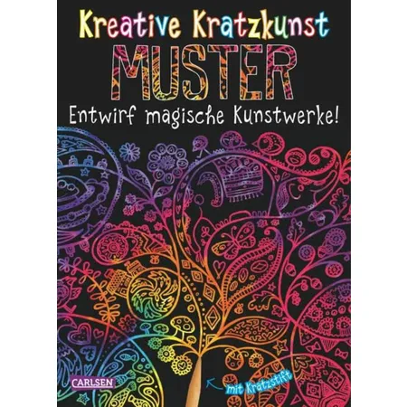 Carlsen Verlag Kreative Kratzkunst Muster Set mit 10 Kratzbildern