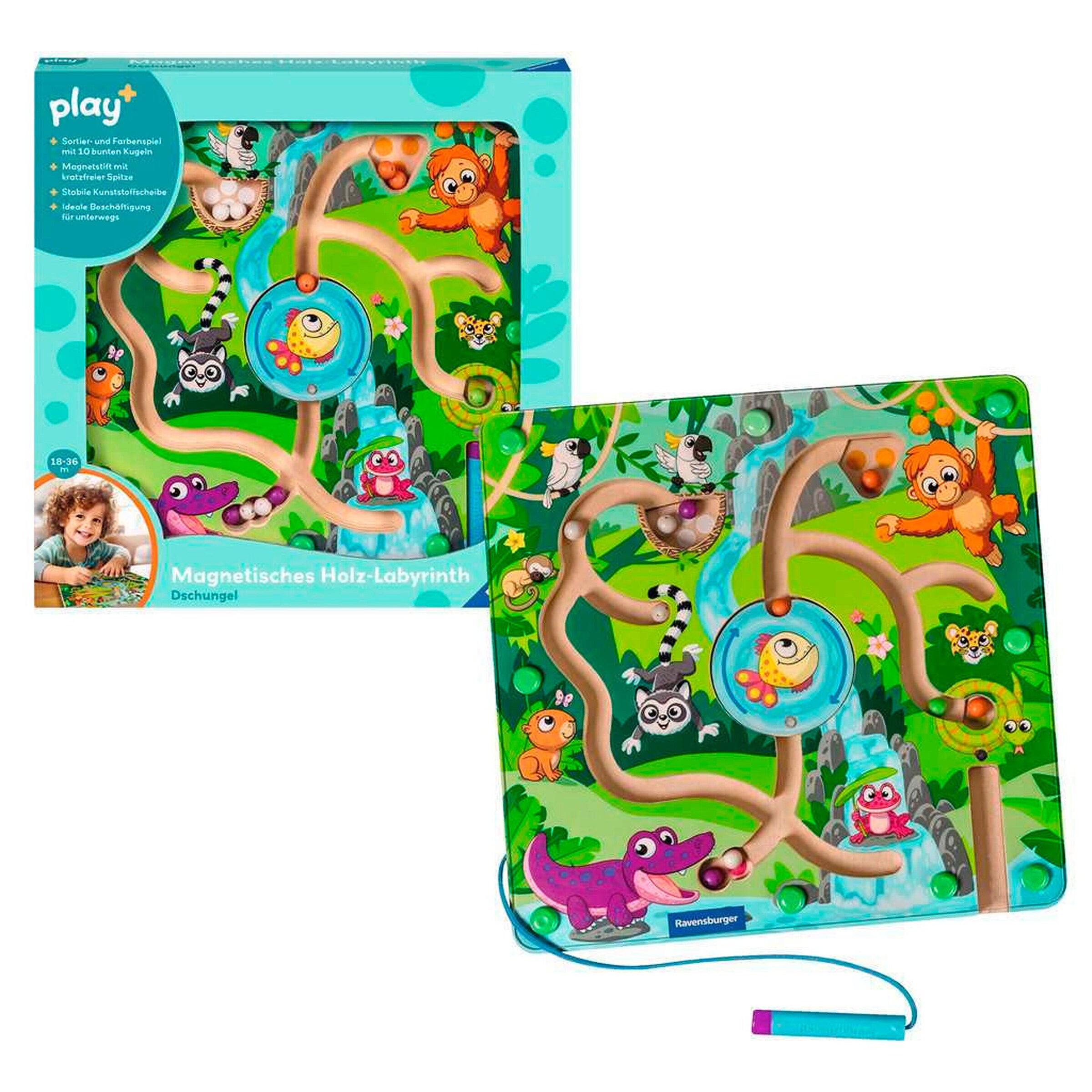 Ravensburger Magnetisches Holz-Labyrinth: Dschungel