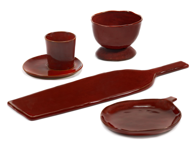 Serax La Mère by Marie Michielssen serveerschaal 46x13 set van 2 Venetian Red