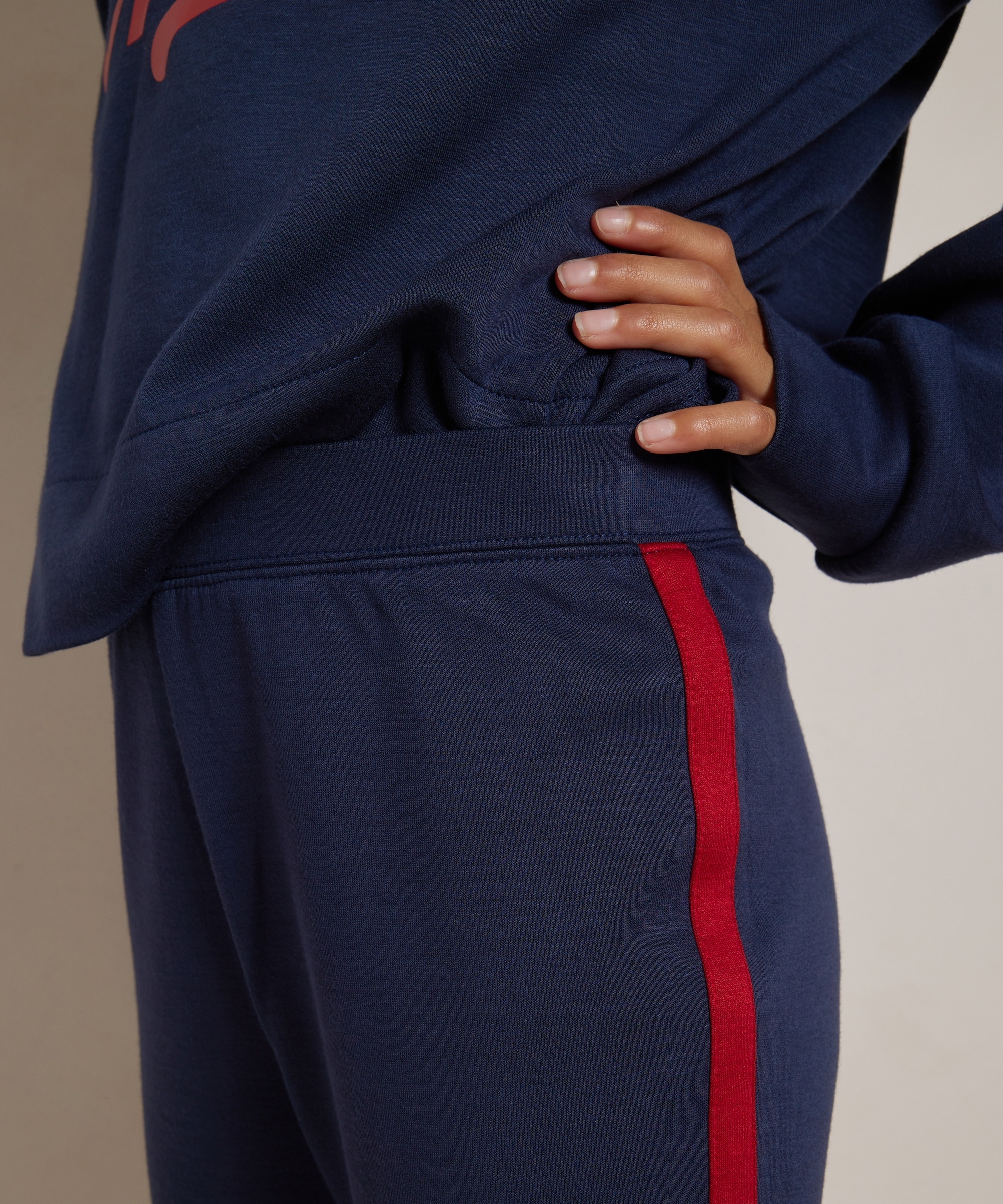 flared fit broek met streep