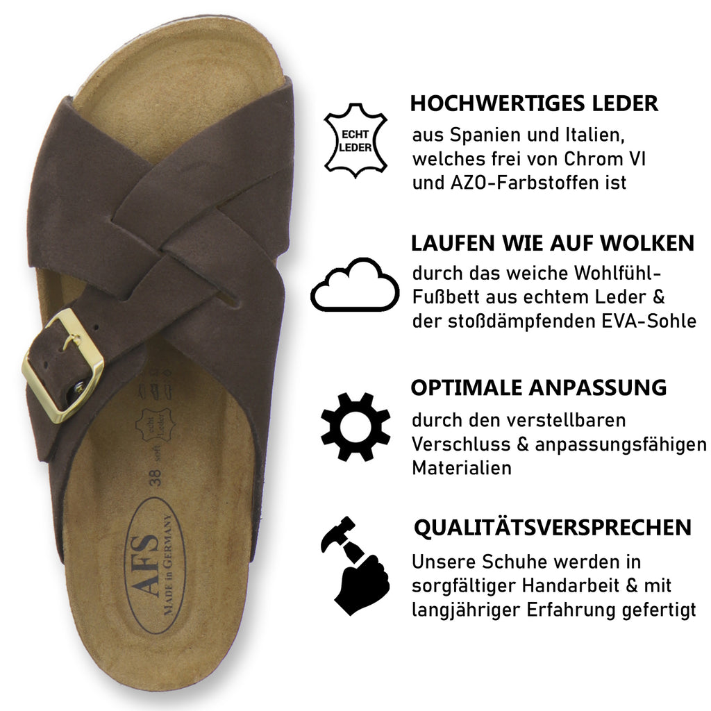 modische Pantoletten Damen Kralle espresso