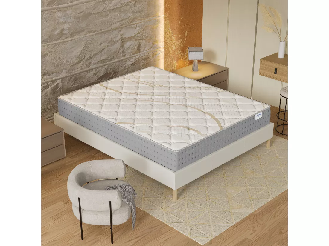 Matelas 120x190cm - Ressorts ensachés + Mousse HR - Épaisseur 25cm