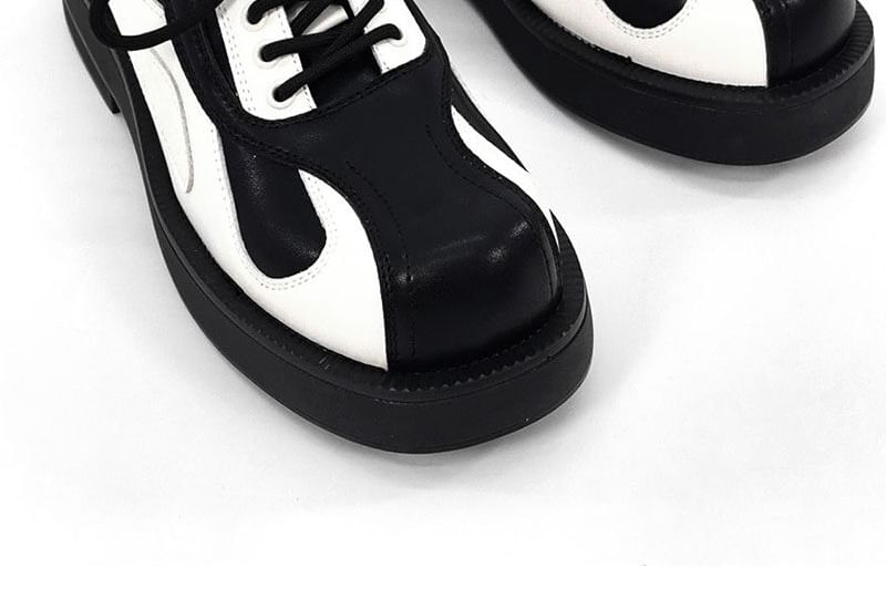 Malnia Home - Platform veterschoenen van echt leer
