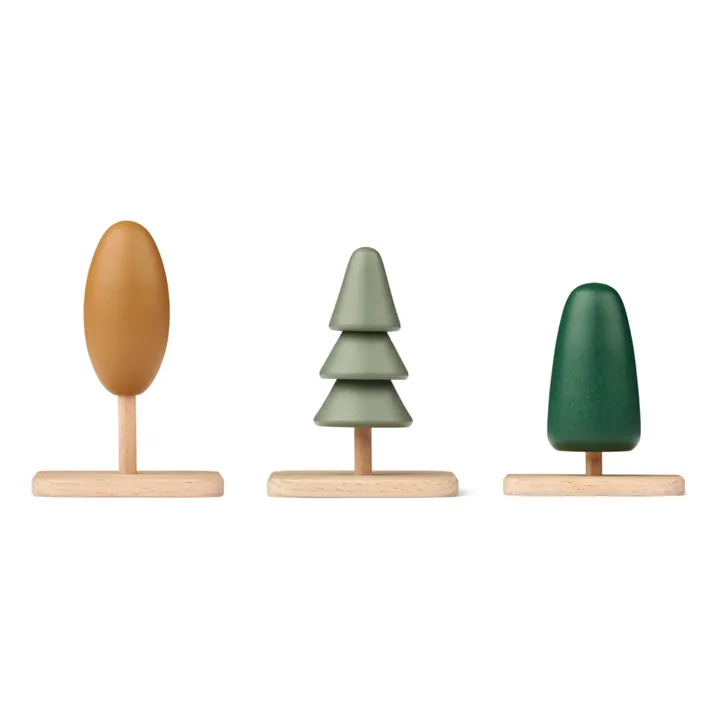 Liewood Arbres en bois - Set de 3 | Faune green mix