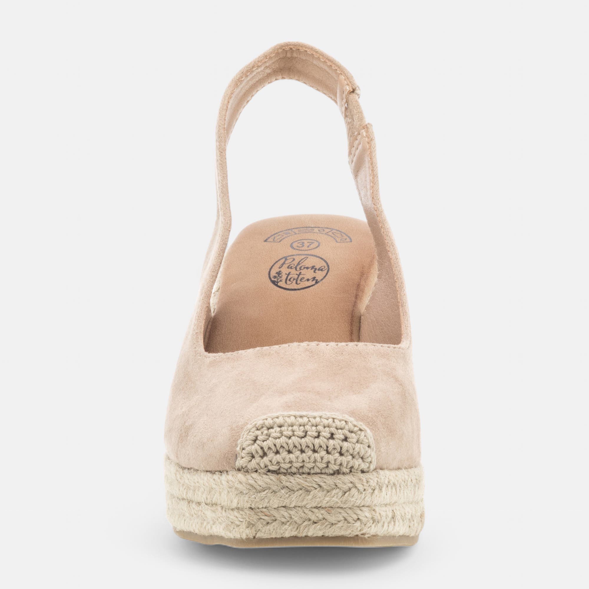 Espadrilles à talon compensé Femme beige