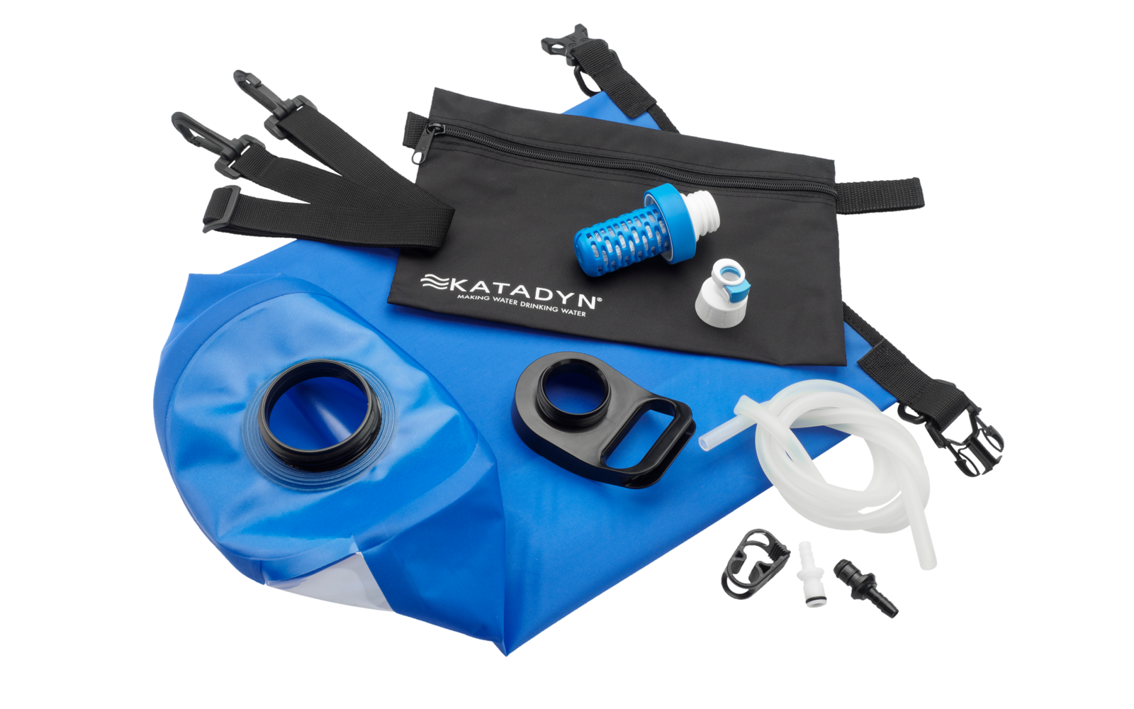 Katadyn BeFree Gravity Filter Wasserbeutel mit Filtersystem und Auslassschlauch 6 Liter