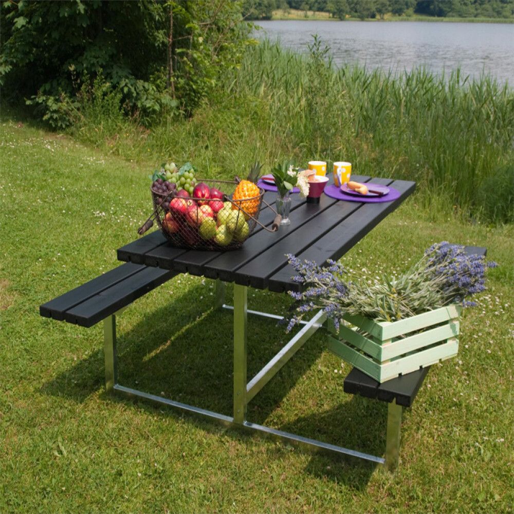 BENKESETT PLUS BASIC BORD/BENKER 177CM SVART