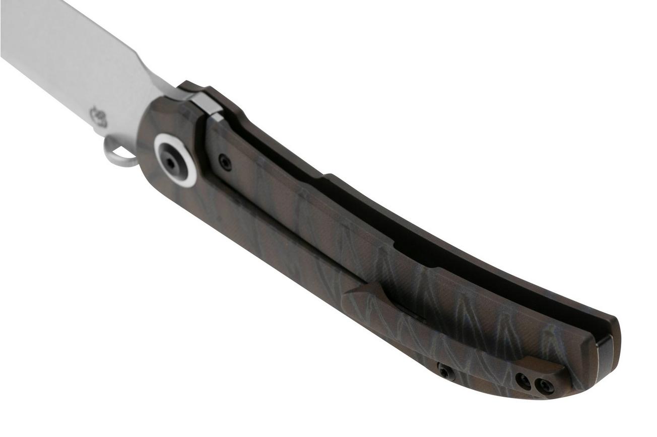 Kansept Tarkin K1078A6 Stonewashed CPM 20CV, Tiger Stripe Flamed Titanium Holes, zakmes, Matthew Christensen design