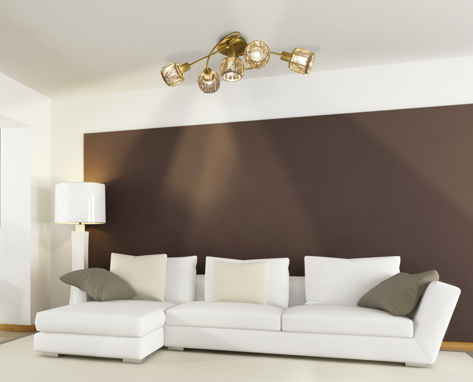LED-Deckenstrahler JOSEFA - gold - 61 cm breit