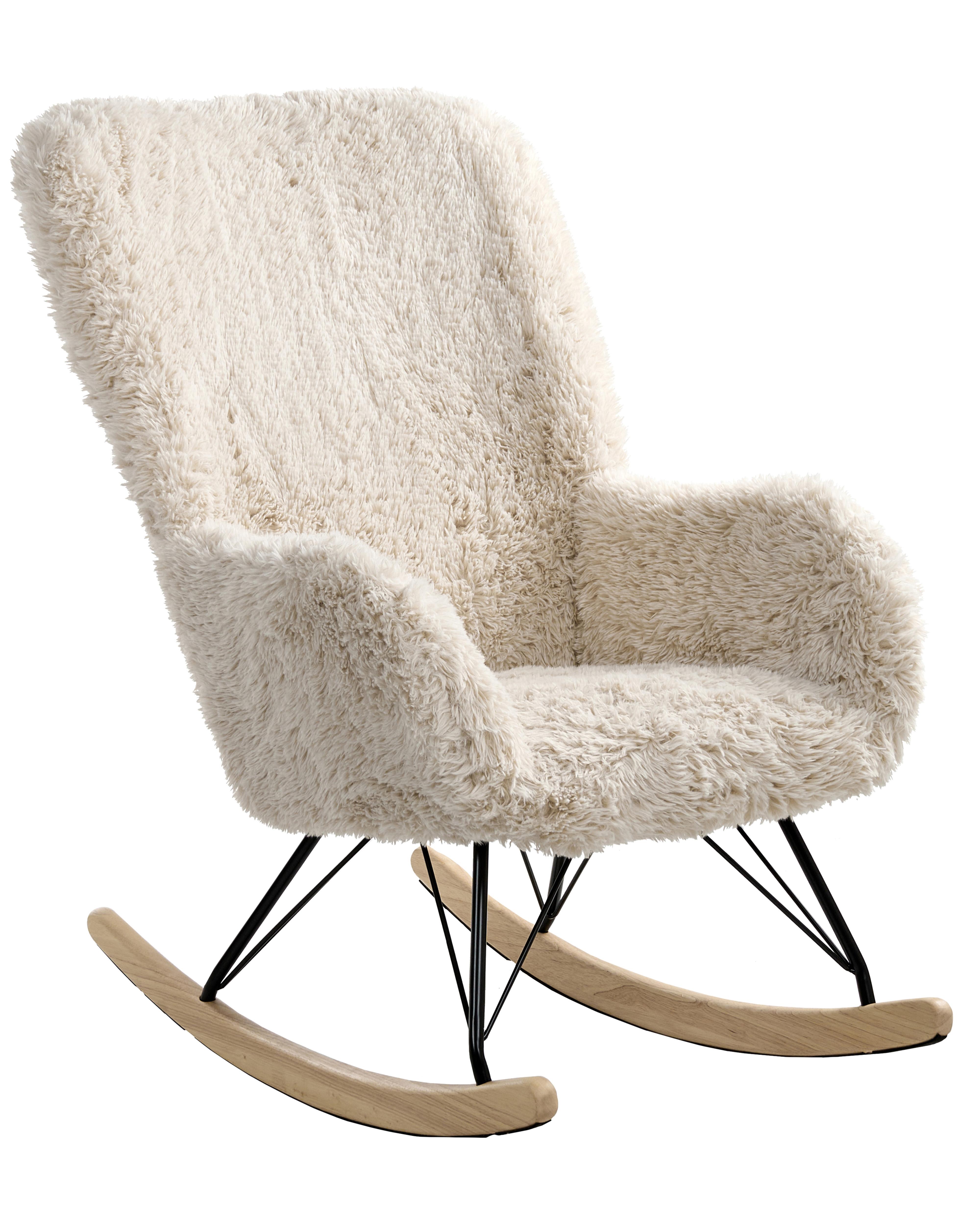 Schommelstoel AKRA Nepbont Lichtbeige