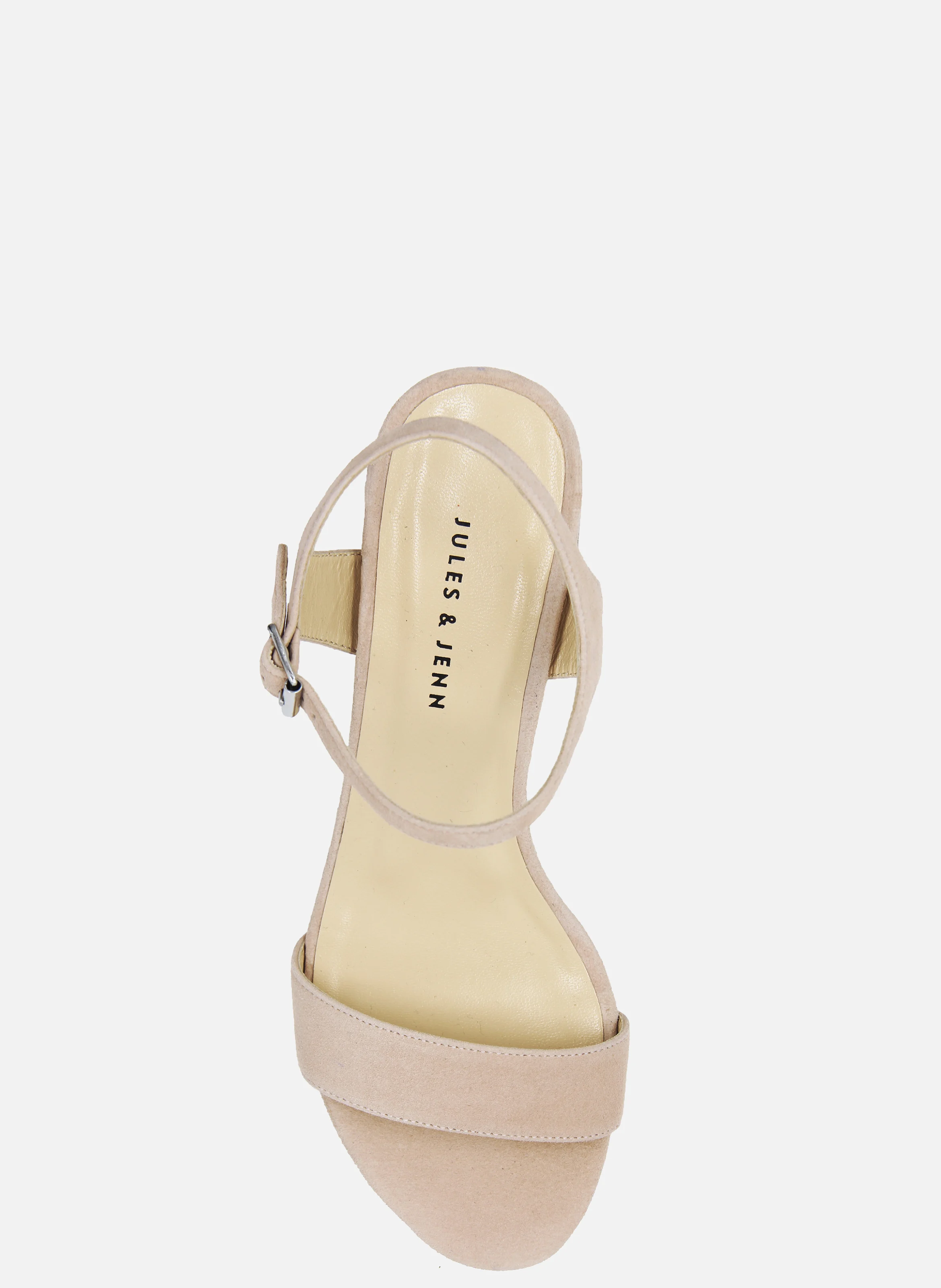 Sandales moyen talon cuir daim | Beige