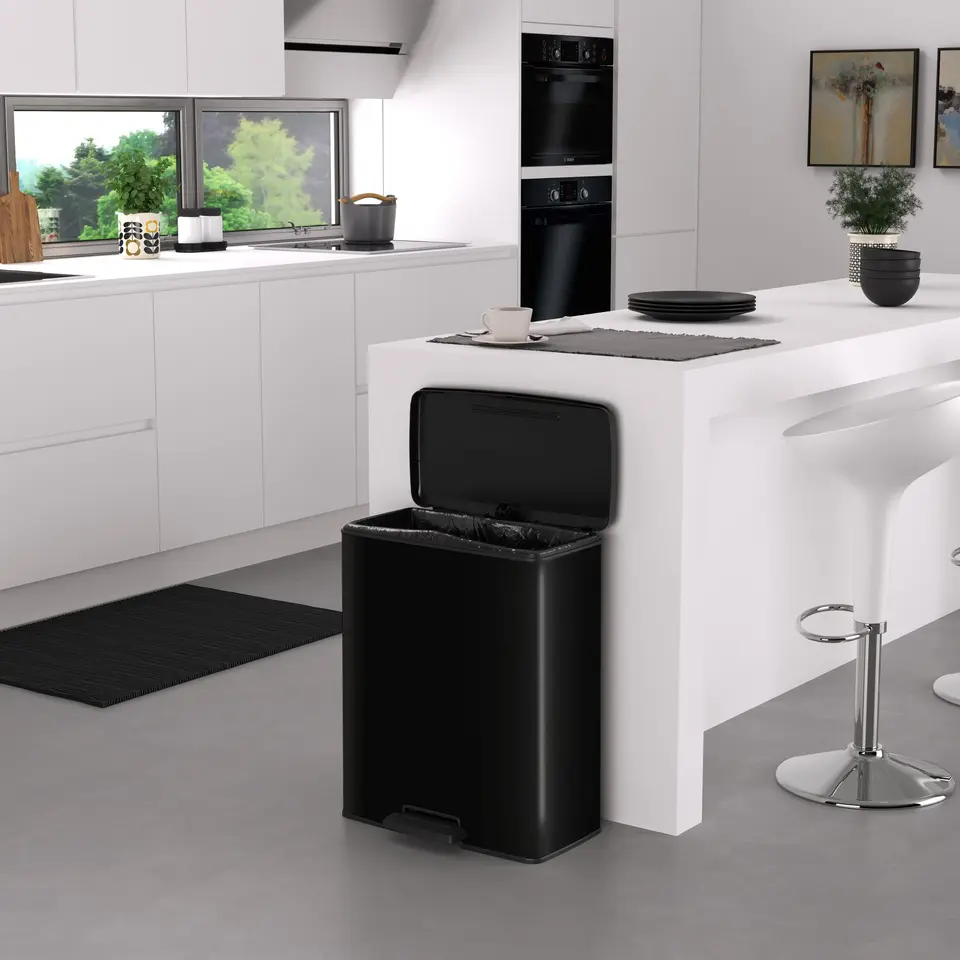 Curver Decobin Prullenbak - 65L - Rechthoekig - Zwart