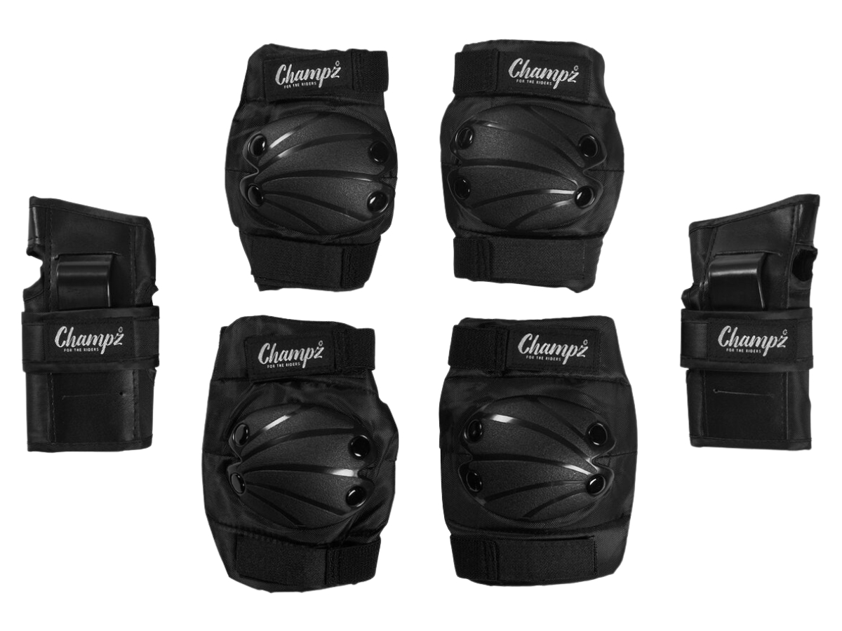 Champz Skate Bescherming Set voor Kinderen Zwart