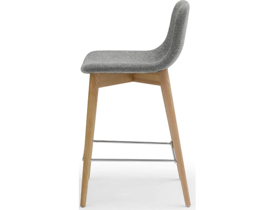CONCEPT1 - Tabouret de bar Lot de 2 T. Katy gris clair tissu (plan)