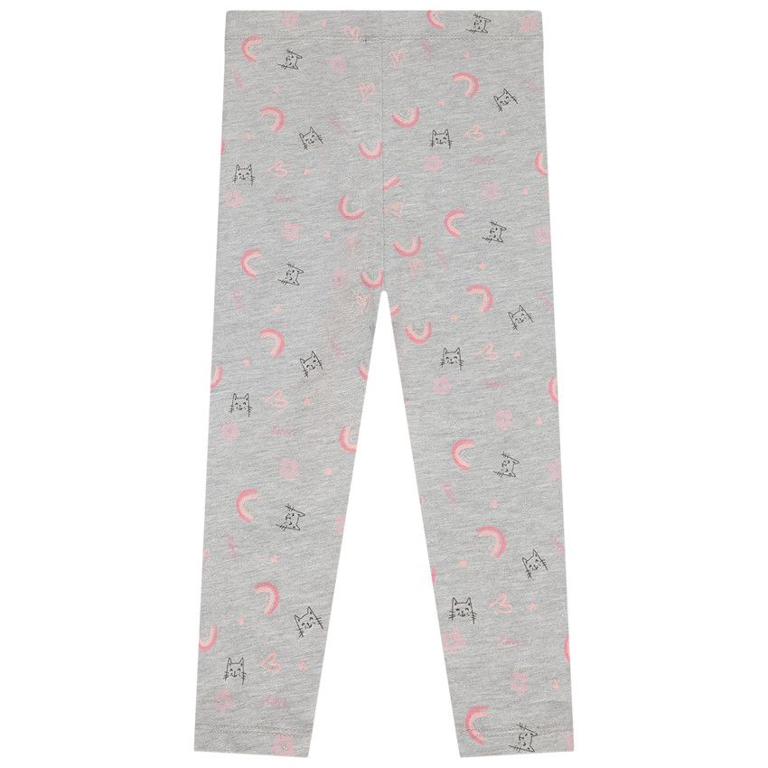 Caleçon en jersey imprimé fantaisie pour bébé fille - Gris clair