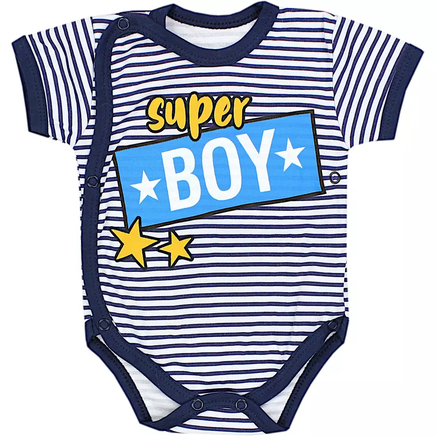 TupTam Baby Jungen Kurzarm Wickelbody 5er Set weißgrau