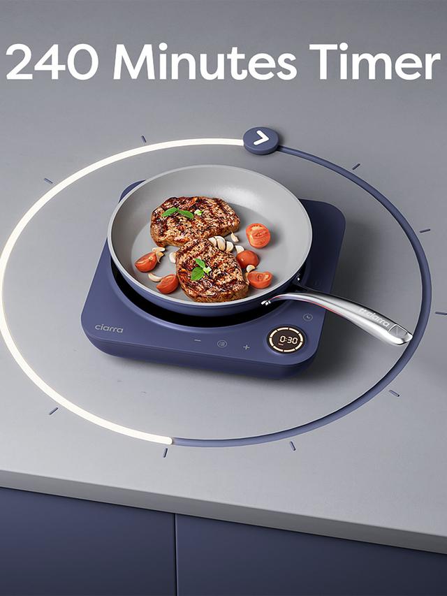 ciarra Tragbare Induktionskochplatte mit 4h Timer, 2000 W
