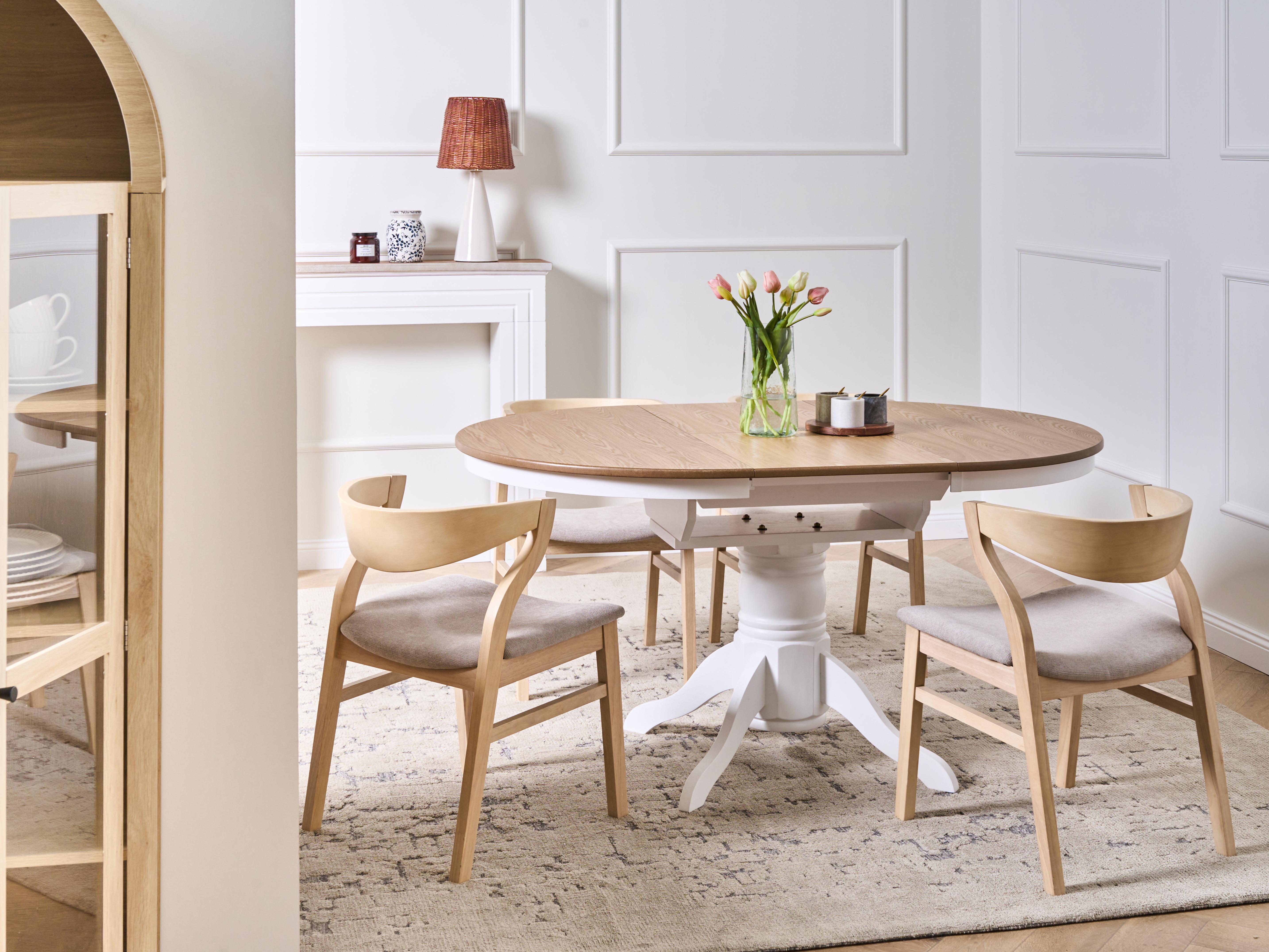 Eettafel uitschuifbaar AKRON Licht essenhout 106 cm Hout 106/150 cm