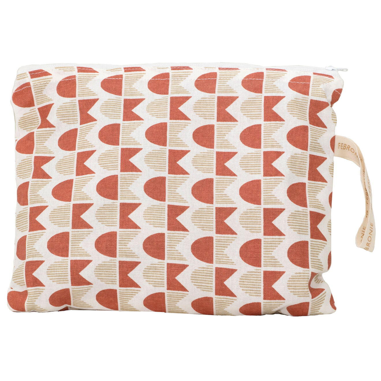 Febronie Pochette de plage en Coton Skandi terracotta - 28x21 cm