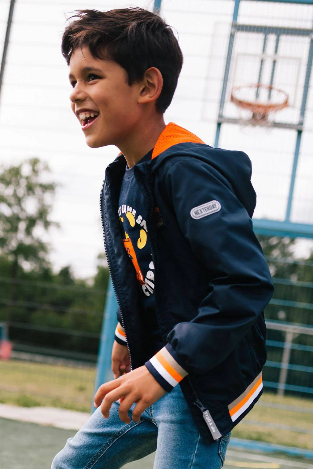 TYGO & vito zomerjas Jennoah met logo donkerblauw/oranje