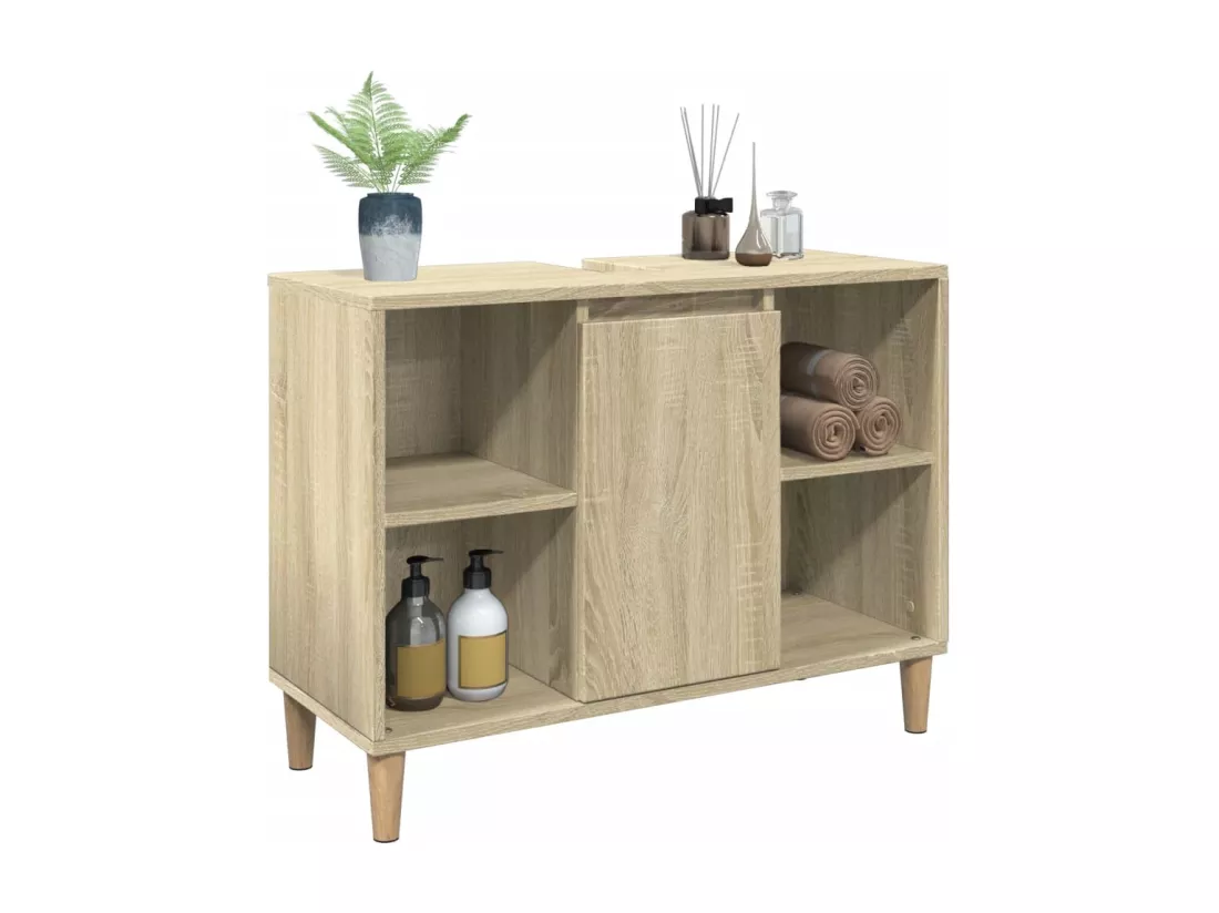 Armoire salle de bain chêne sonoma 80x33x60cm bois d'ingénierie