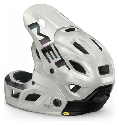 Casque avec Mentonnière Amovible MET Parachute MCR Mips Blanc Mat