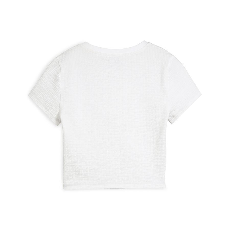 Puma DARE TO Kurzes figurbetontes T-Shirt aus strukturiertem Material