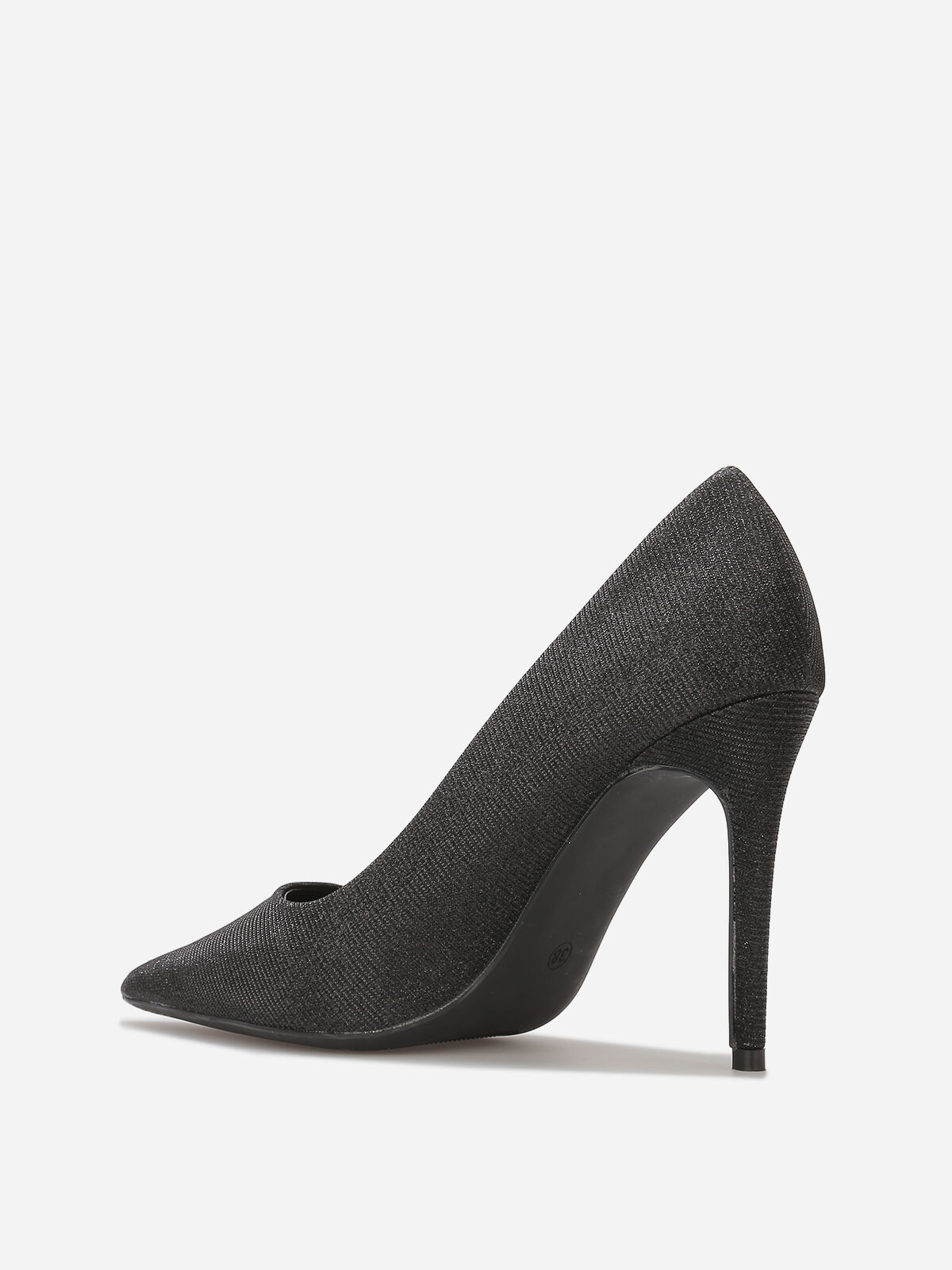 Escarpins pailletés à talon aiguille- Noir