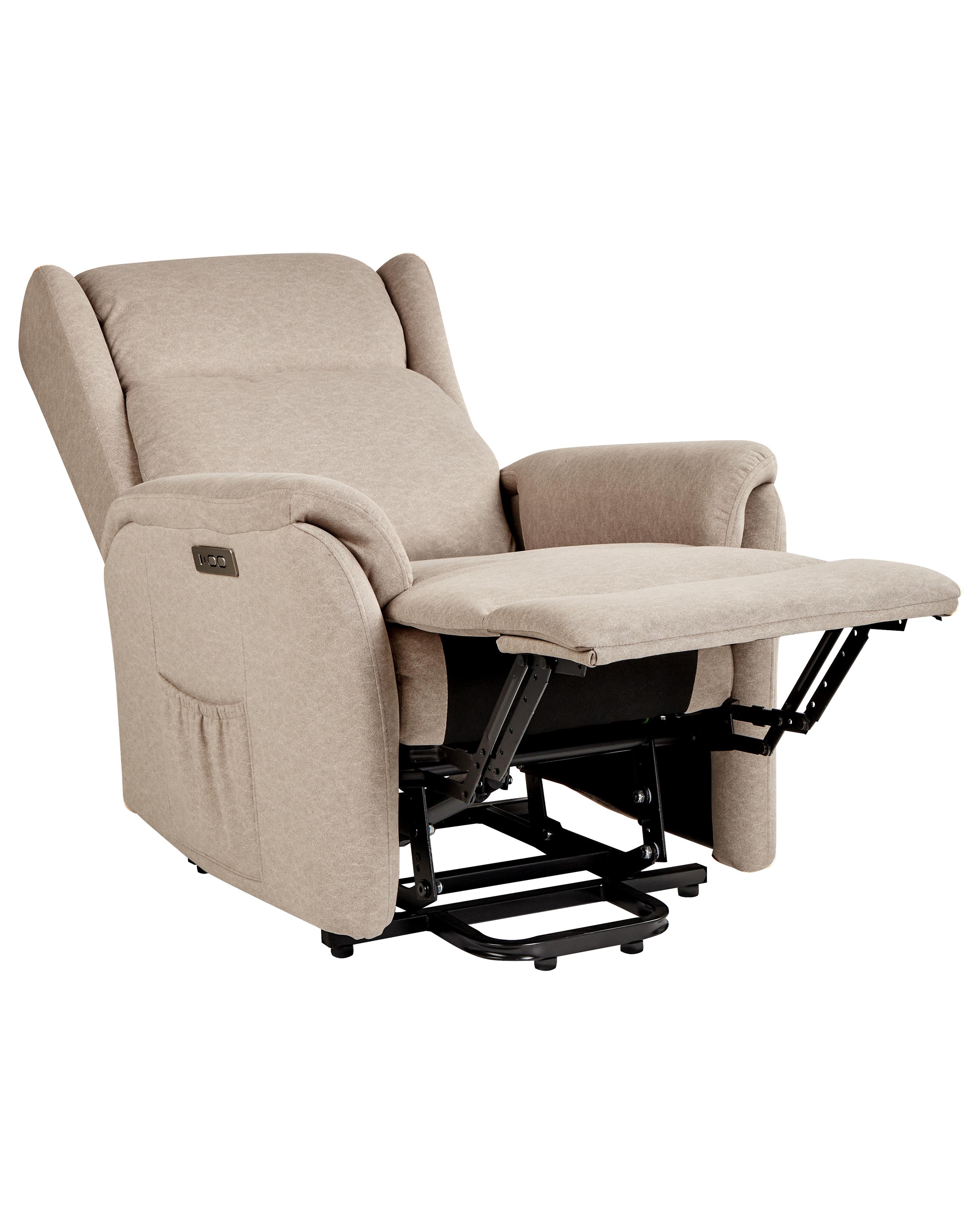 Elektrische relaxfauteuil ELEGY inclusief voetensteun Stof Taupe