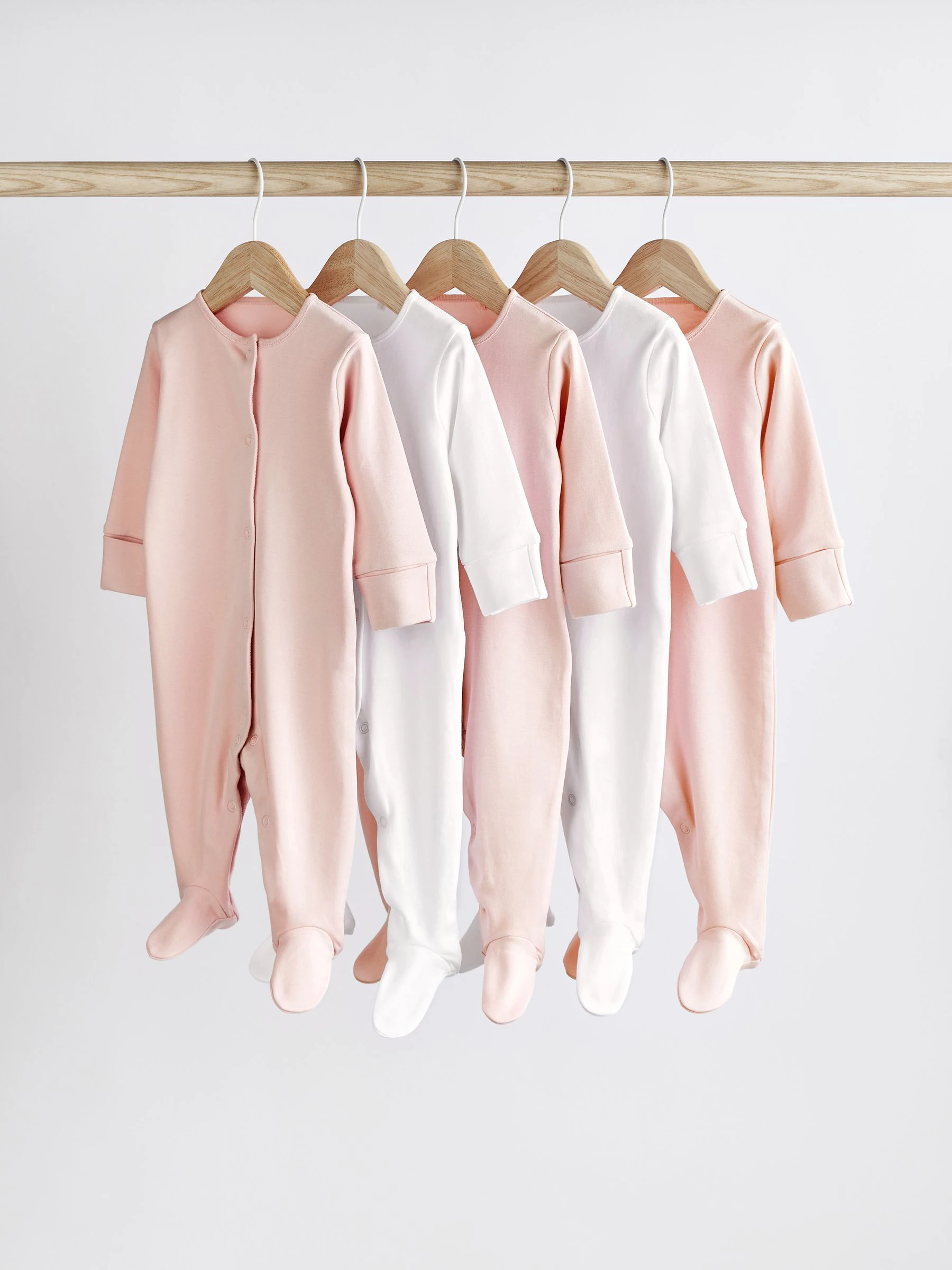Roze/wit - Babypyjama's (0-2 jr)