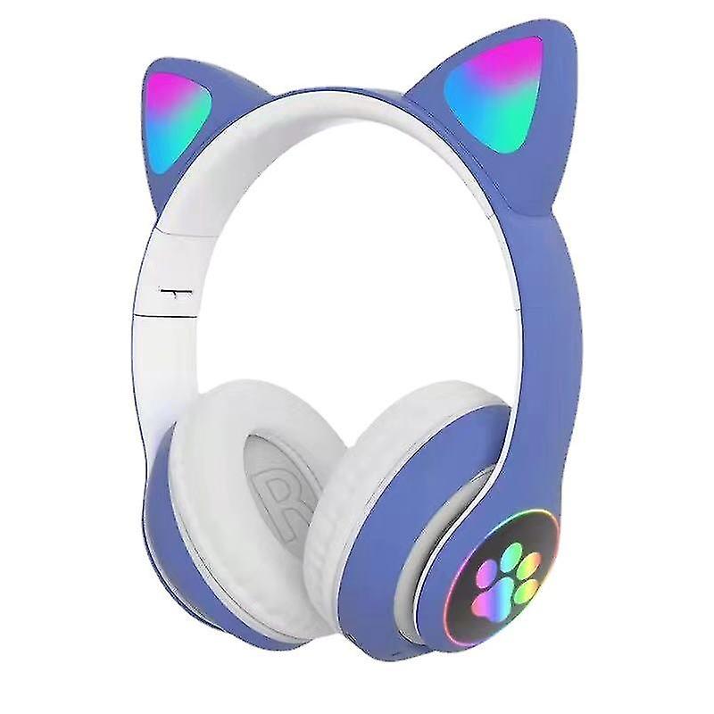 Fones de ouvido sem fio Smartek com orelhas de gato e luz LED Bluetooth.