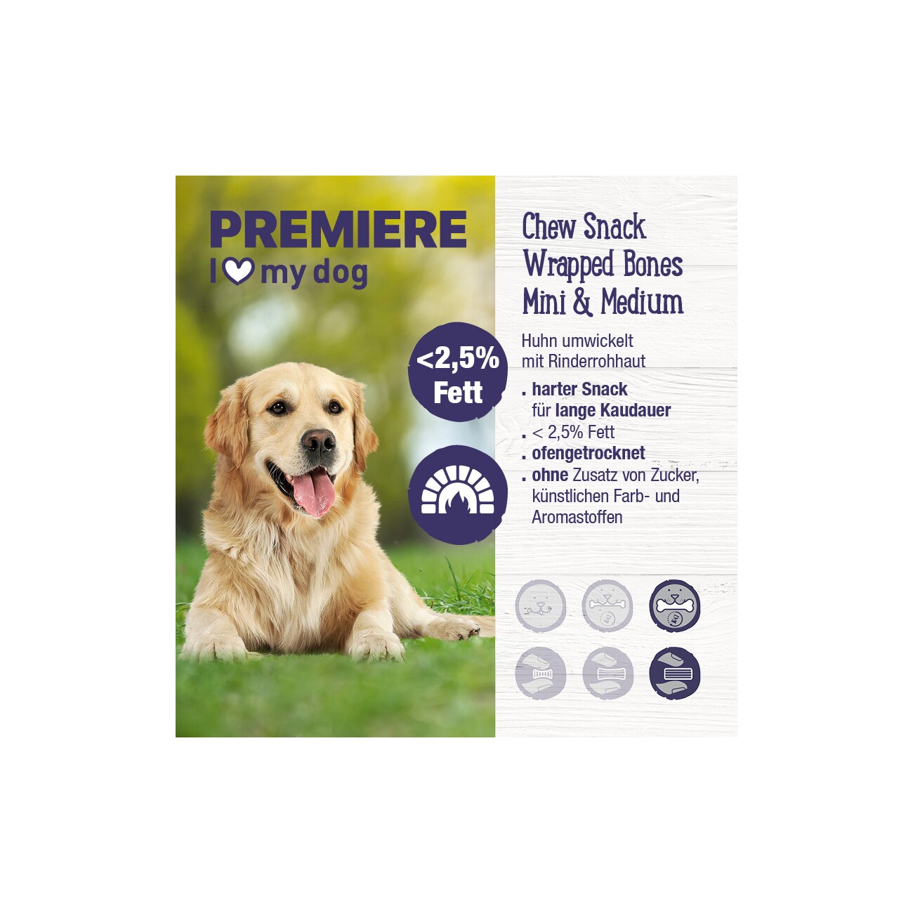 PREMIERE Chew Snack Huhn Mini Bones, 84 g