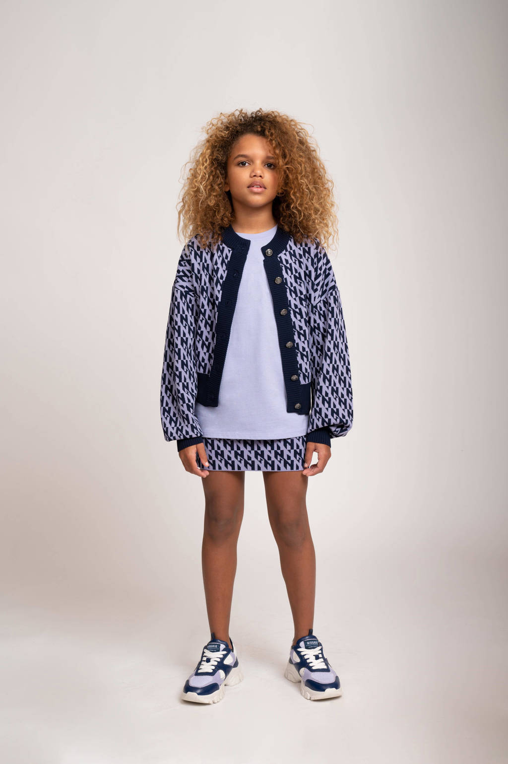 NIK&NIK rok Twiggy met all over print paars/lila