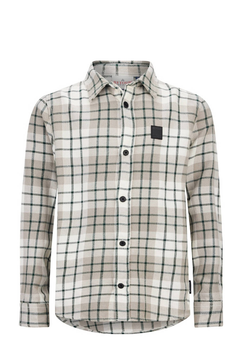 Retour Jeans geruit overhemd Boris zachtgrijs/beige