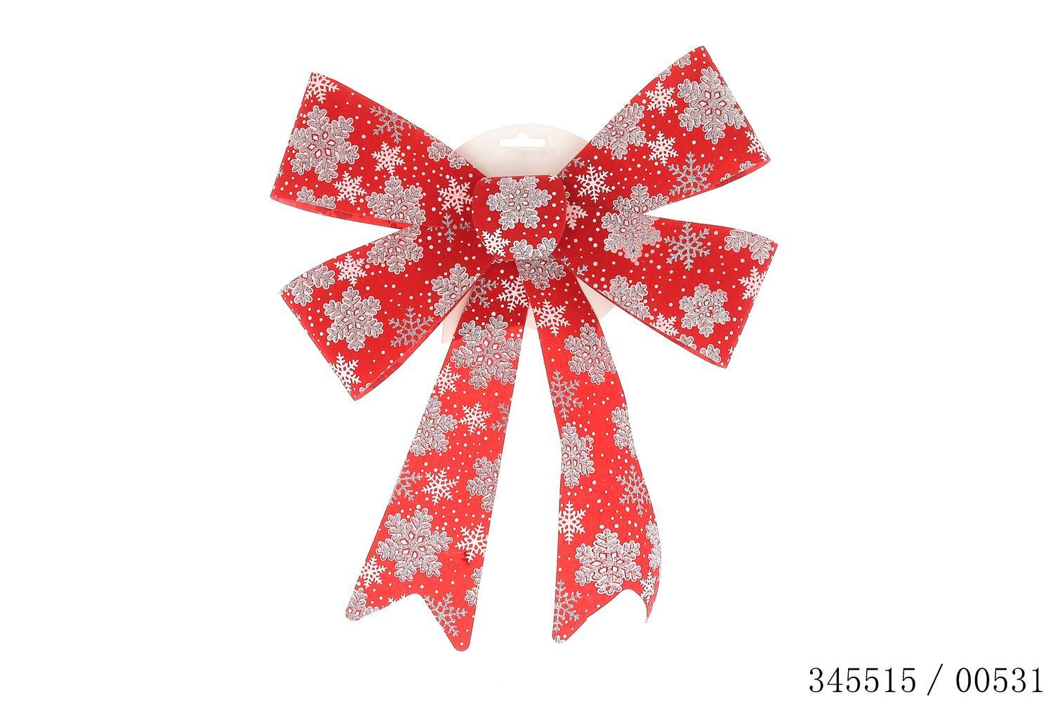 NOEUD 18X34CM ROUGE MOTIF