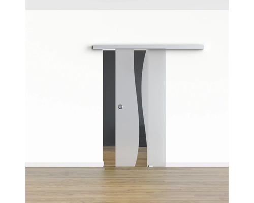 Pertura glazen schuifdeur Glera Breeze voor Selir beslag 1025x2050 mm met verzonken greepboring