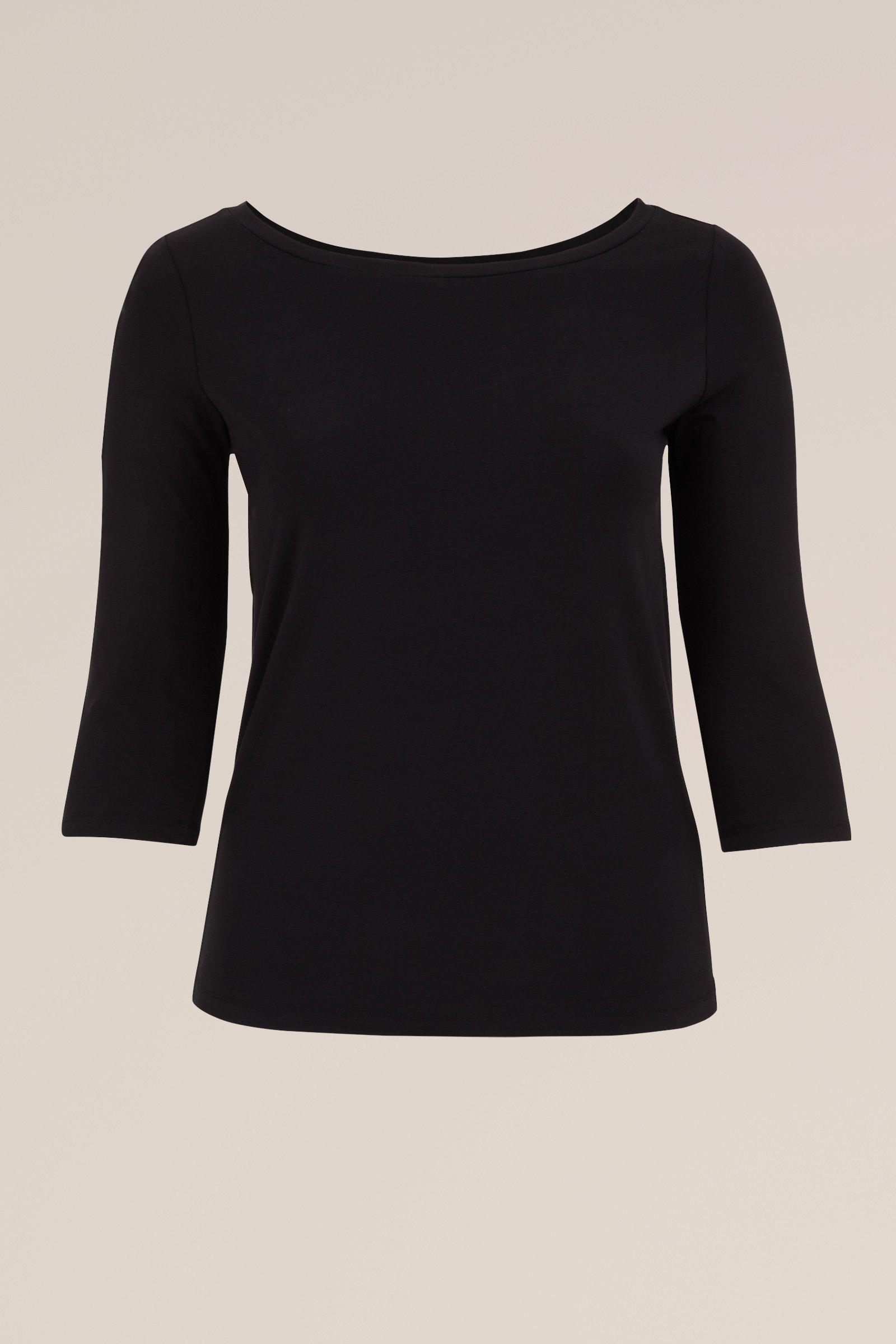 T-shirt met driekwart mouwen - Curve WE Fashion Zwart