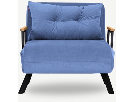 CONCEPT1 - Fauteuil convertible Sando Single bleu 67 x 78 x h78