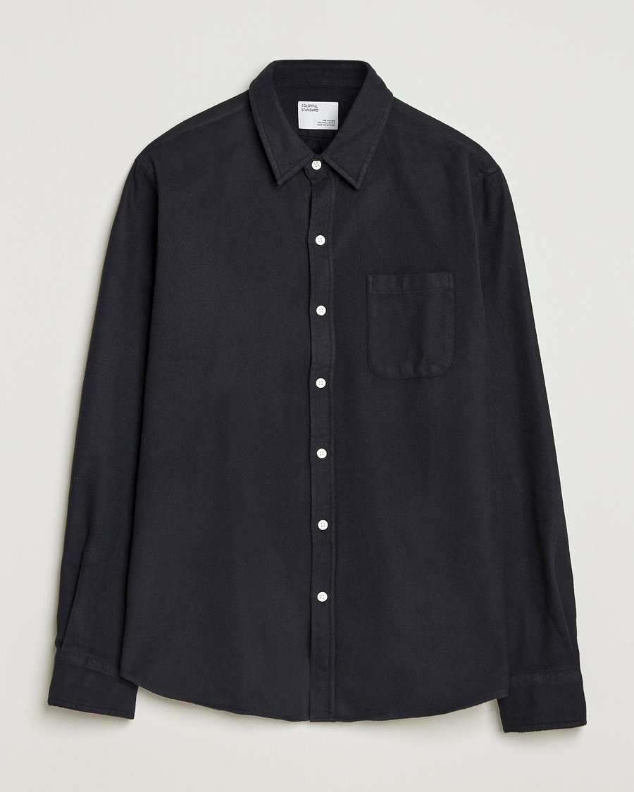 Colorful Standard Organic Flannel Shirt Deep Black