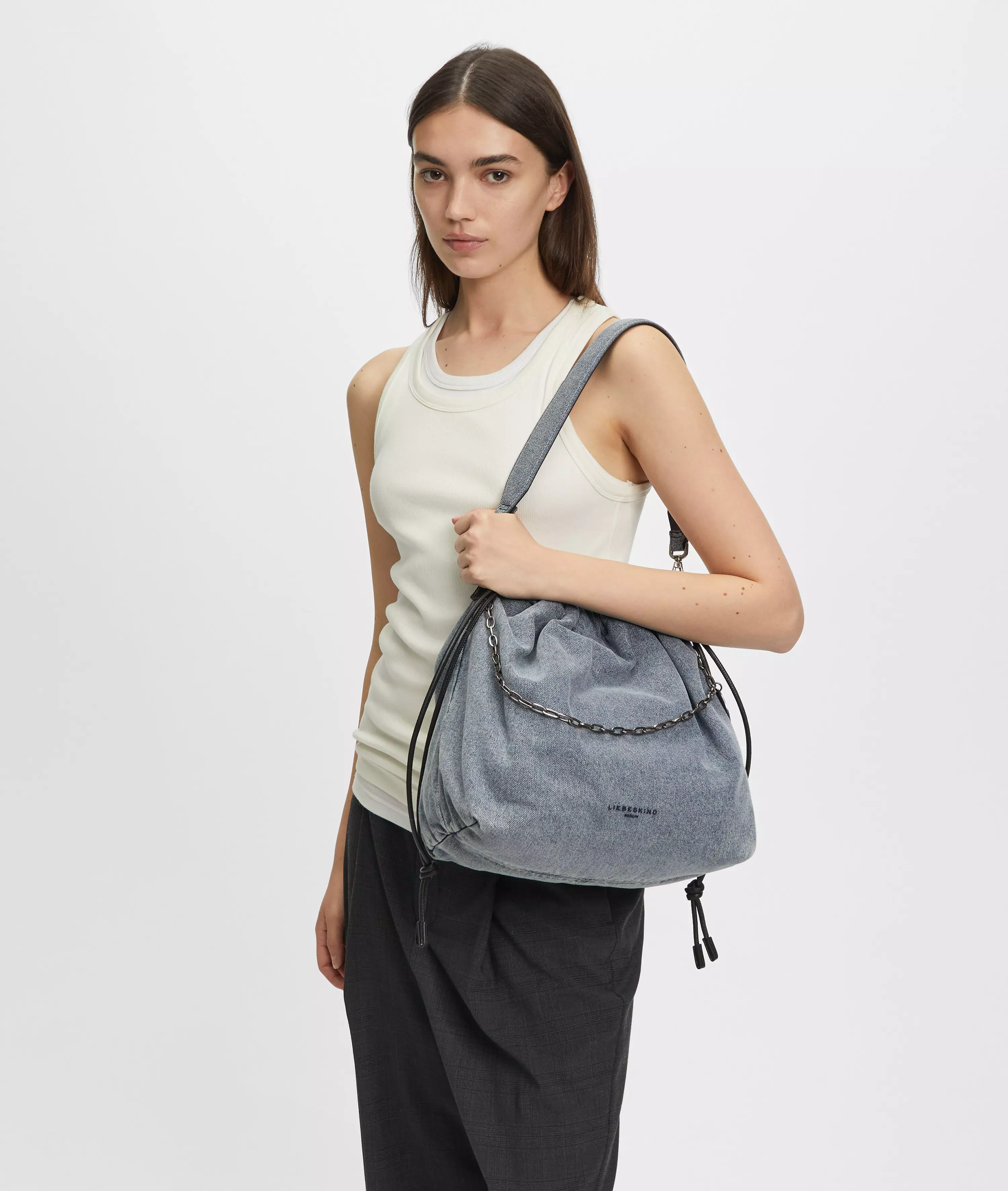 Denim Lya II Hobo M Spacious pouch bag made from denim