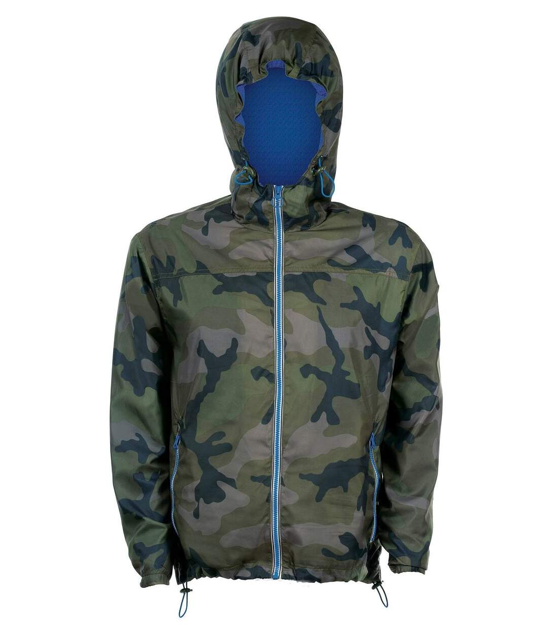 Veste coupe-vent imperméable doublé 01171 - vert camouflage- unisexe
