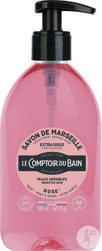 Le Comptoir Du Bain Savon Liquide De Marseille Rose Peaux Sensibles 500ml