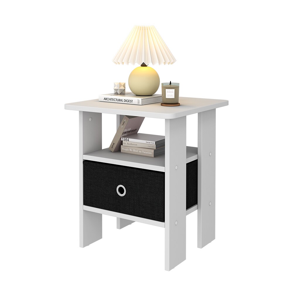 Vicco Nachttisch Birma Weiß 40 x 46 cm mit Schublade