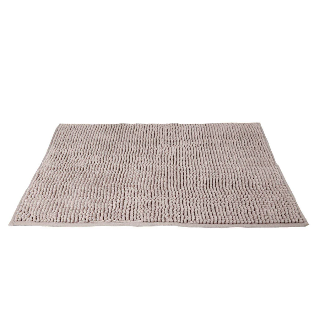 Tapis de salle de bain chenille taupe grand modèle