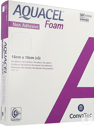 Aquacel Foam Pansement Non-Adhésif Carré 15x15cm 5 Pièces