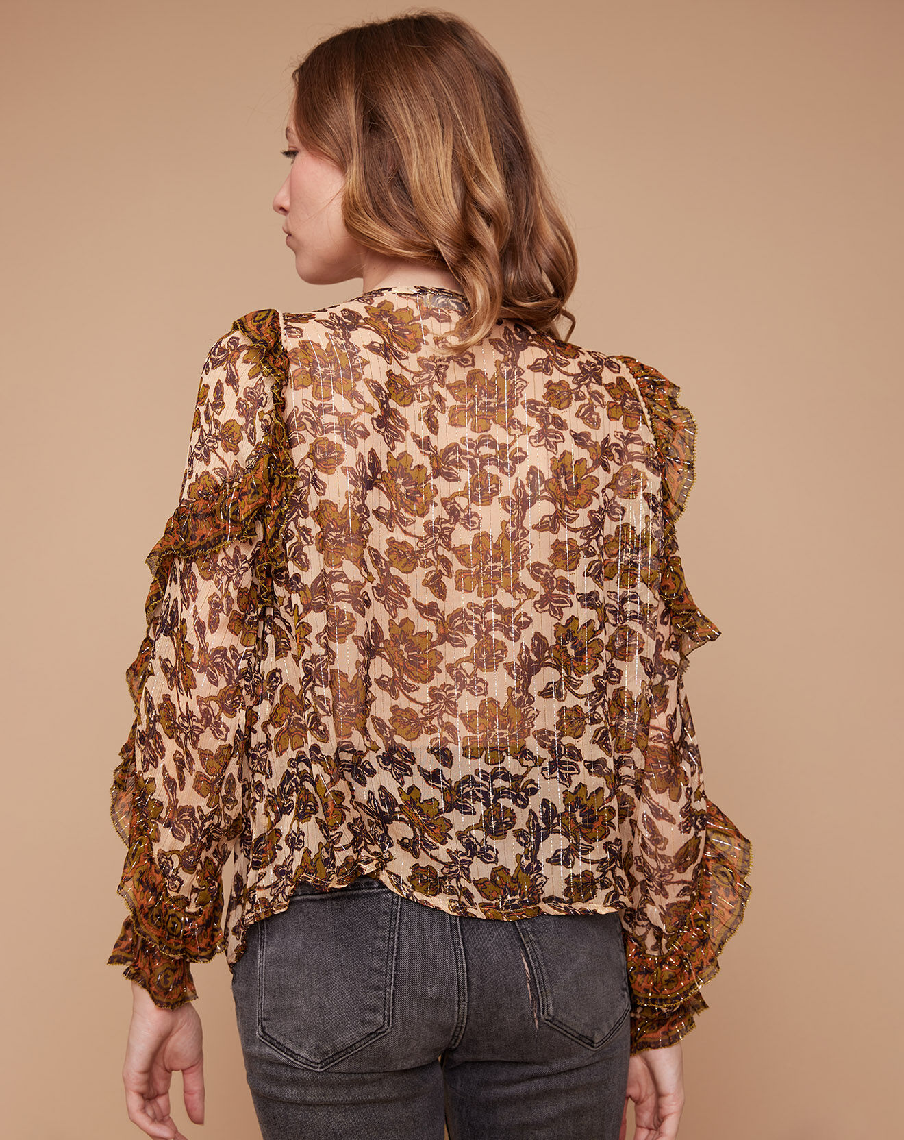 Louizon Blouse Ottis imprimée vanille
